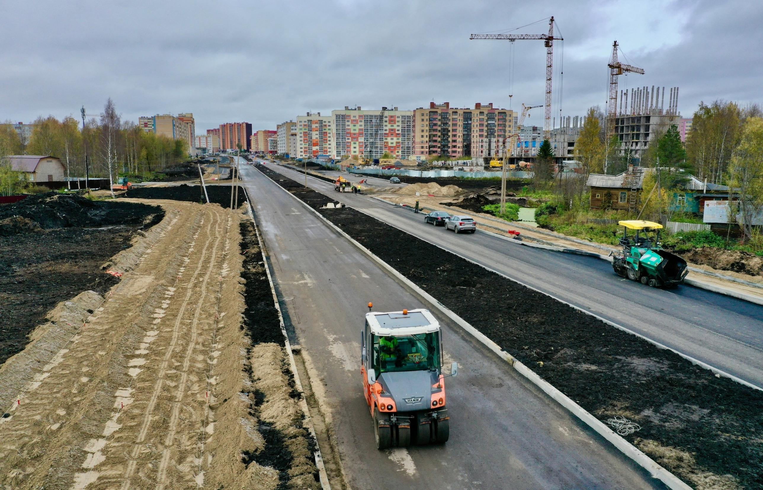 В Архангельске продолжается строительство нового участка Московского  проспекта